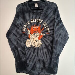 Death Before Decaf Tie-Dye Long Sleeve Shirt